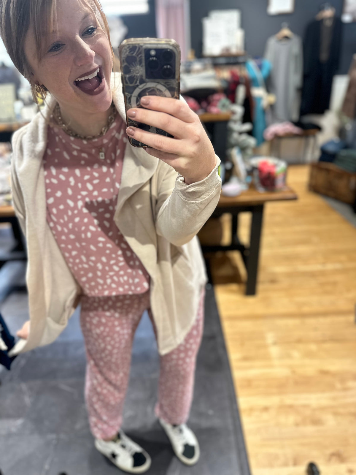 Pink Polka Dot Pajamas