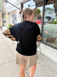 Crochet Square Black Cardigan