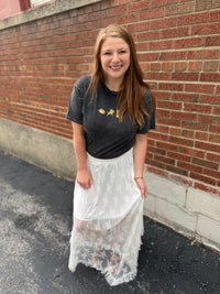 Blooming White Maxi Skirt