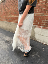 Blooming White Maxi Skirt