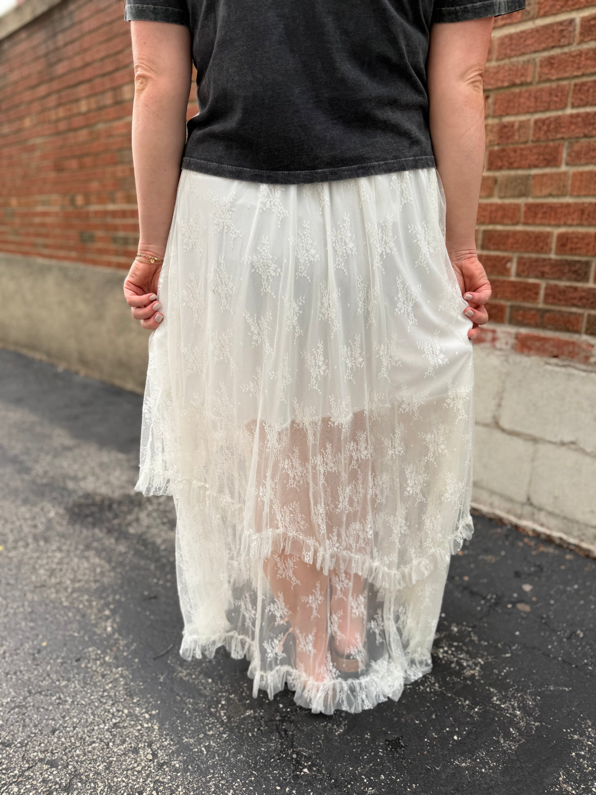 Blooming White Maxi Skirt