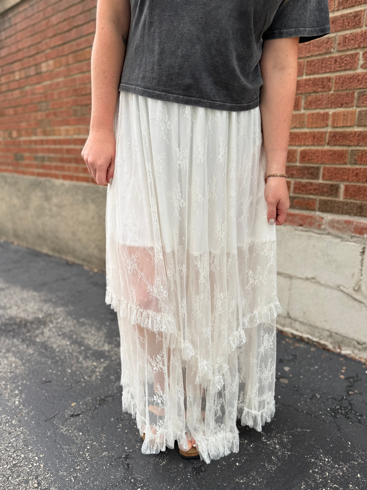 Blooming White Maxi Skirt