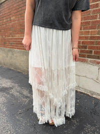 Blooming White Maxi Skirt