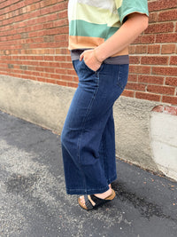 Darla Denim HW Ankle Wide Trouser