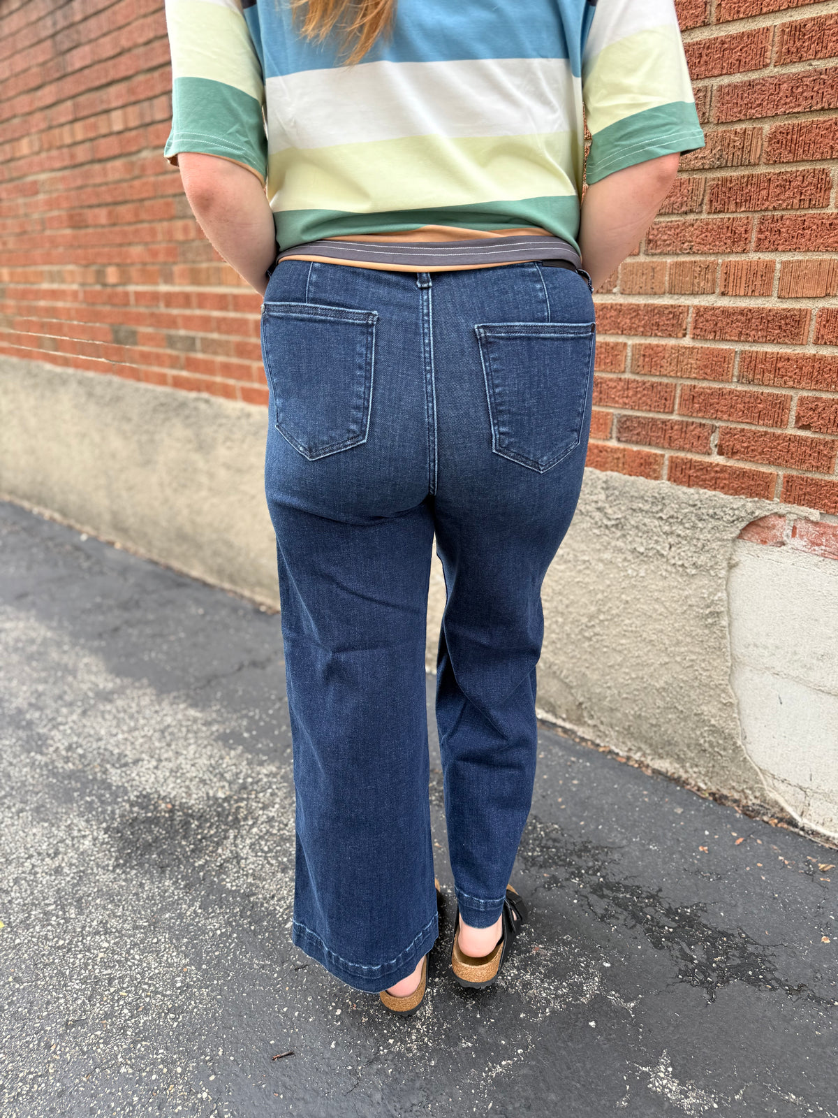 Darla Denim HW Ankle Wide Trouser