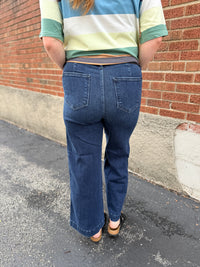 Darla Denim HW Ankle Wide Trouser