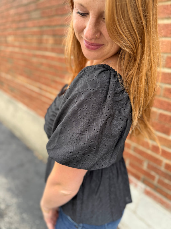 Sabrina Peplum Top