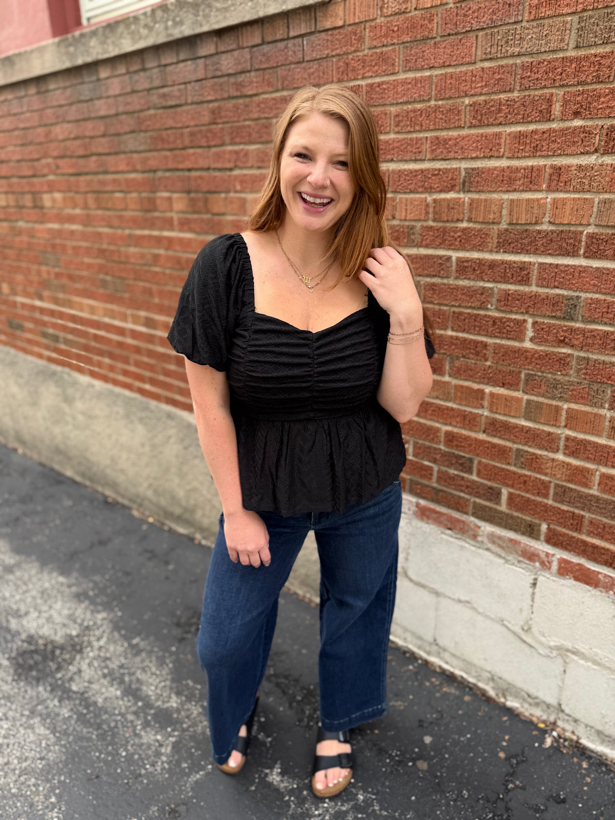 Sabrina Peplum Top