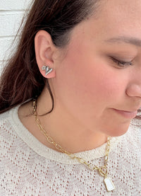 Heart Stud Earrings - Silver