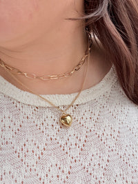 Double Chain Heart Necklace