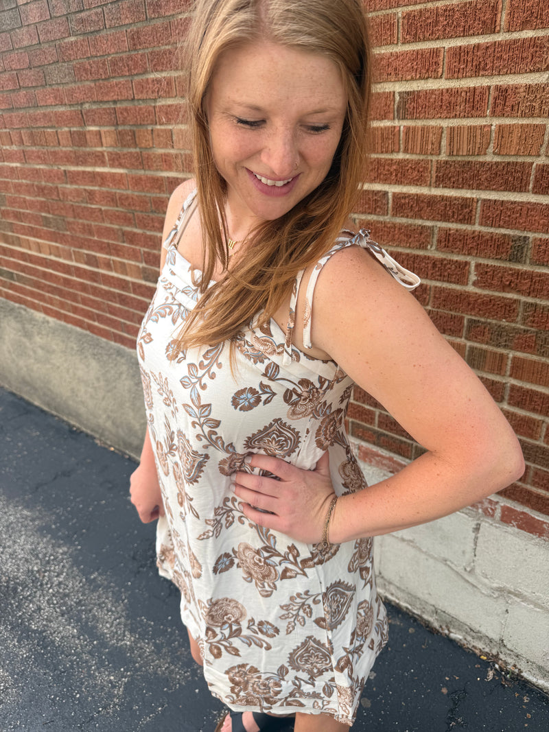 Paisley Petals Mini Dress