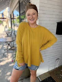 Mustard Ribbed Tunic Top
