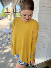 Mustard Ribbed Tunic Top