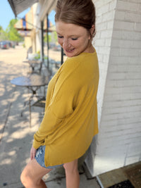 Mustard Ribbed Tunic Top