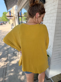 Mustard Ribbed Tunic Top