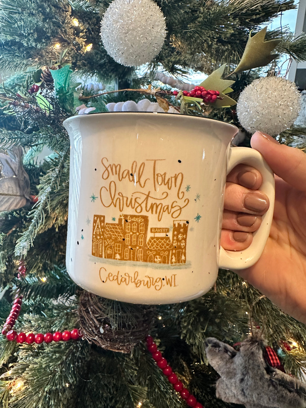 Small Town Christmas Gingerbread Mug - Cedarburg