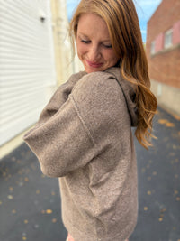 Heather Brown Hooded Pullover