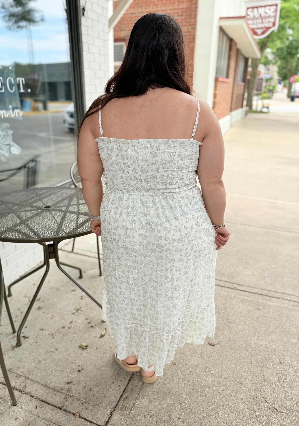 Ruffle Detail Floral Midi Dress