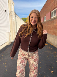 Brown Stitch Cardigan