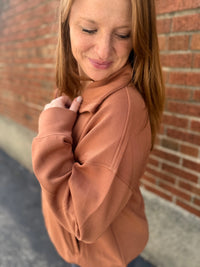 Camel Simple Comfort Quarter Zip - Plus Size