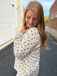 Ainsley Lightweight Knit Cardigan - Polka Dot