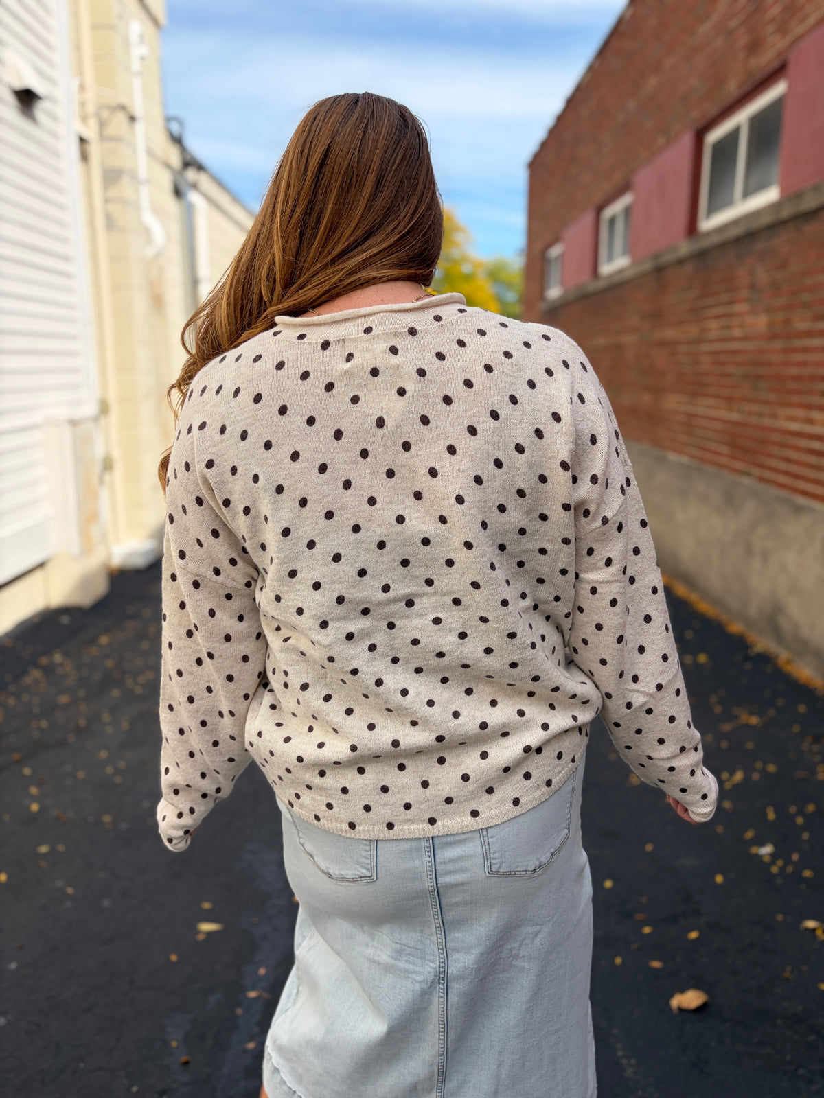Ainsley Lightweight Knit Cardigan - Polka Dot