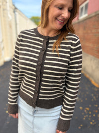 Espresso Stripe Cardigan