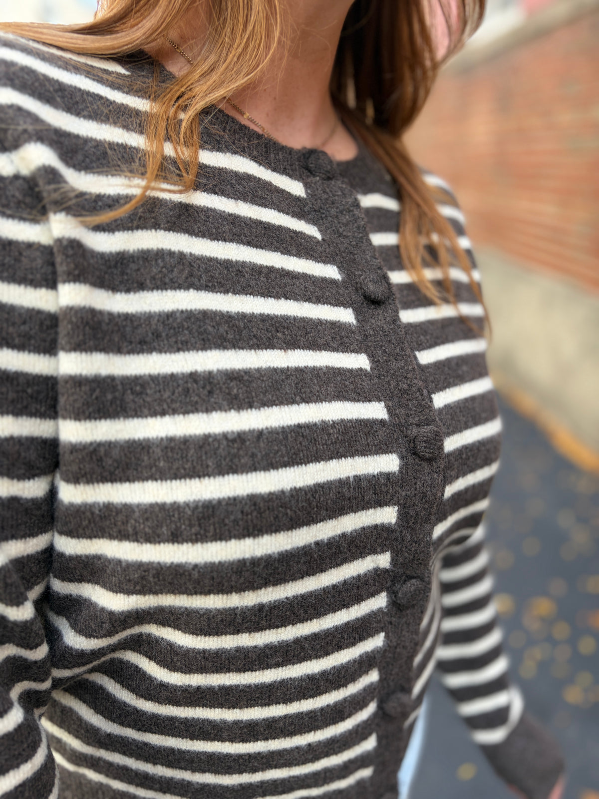 Espresso Stripe Cardigan