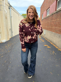 Indigo Double Button Flare Jeans