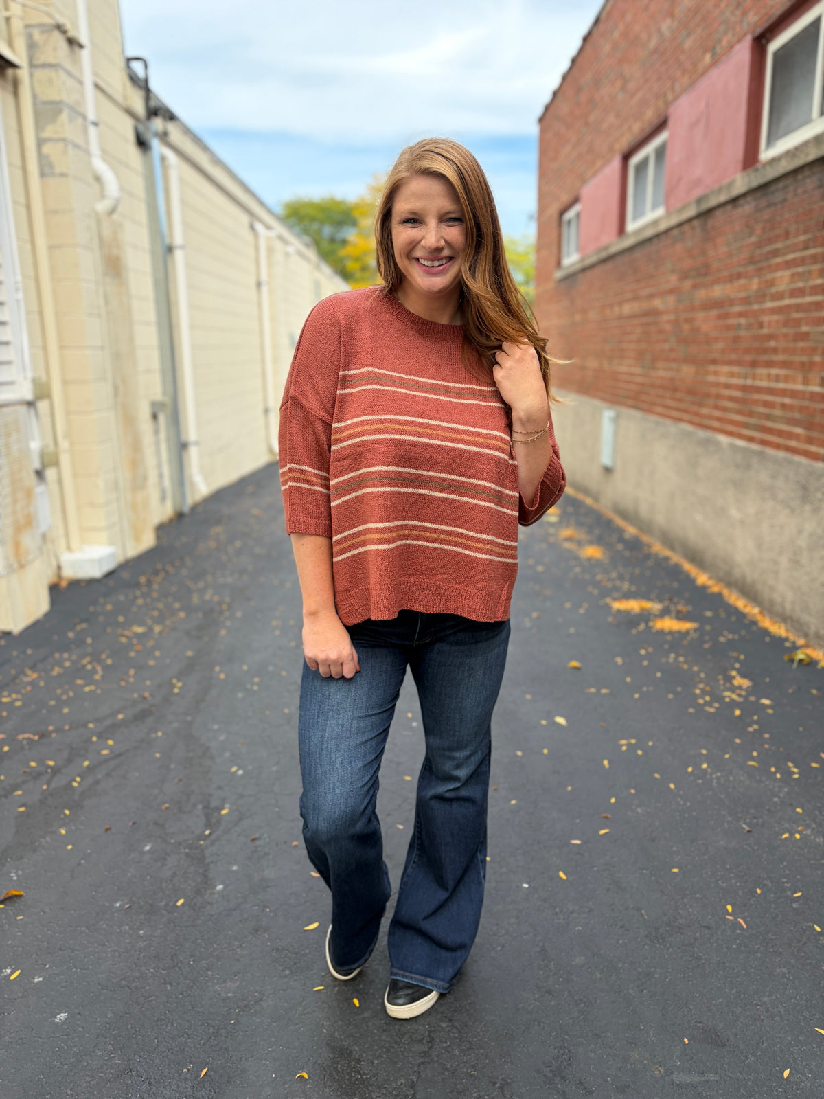 Striped Breezy Knit Sweater