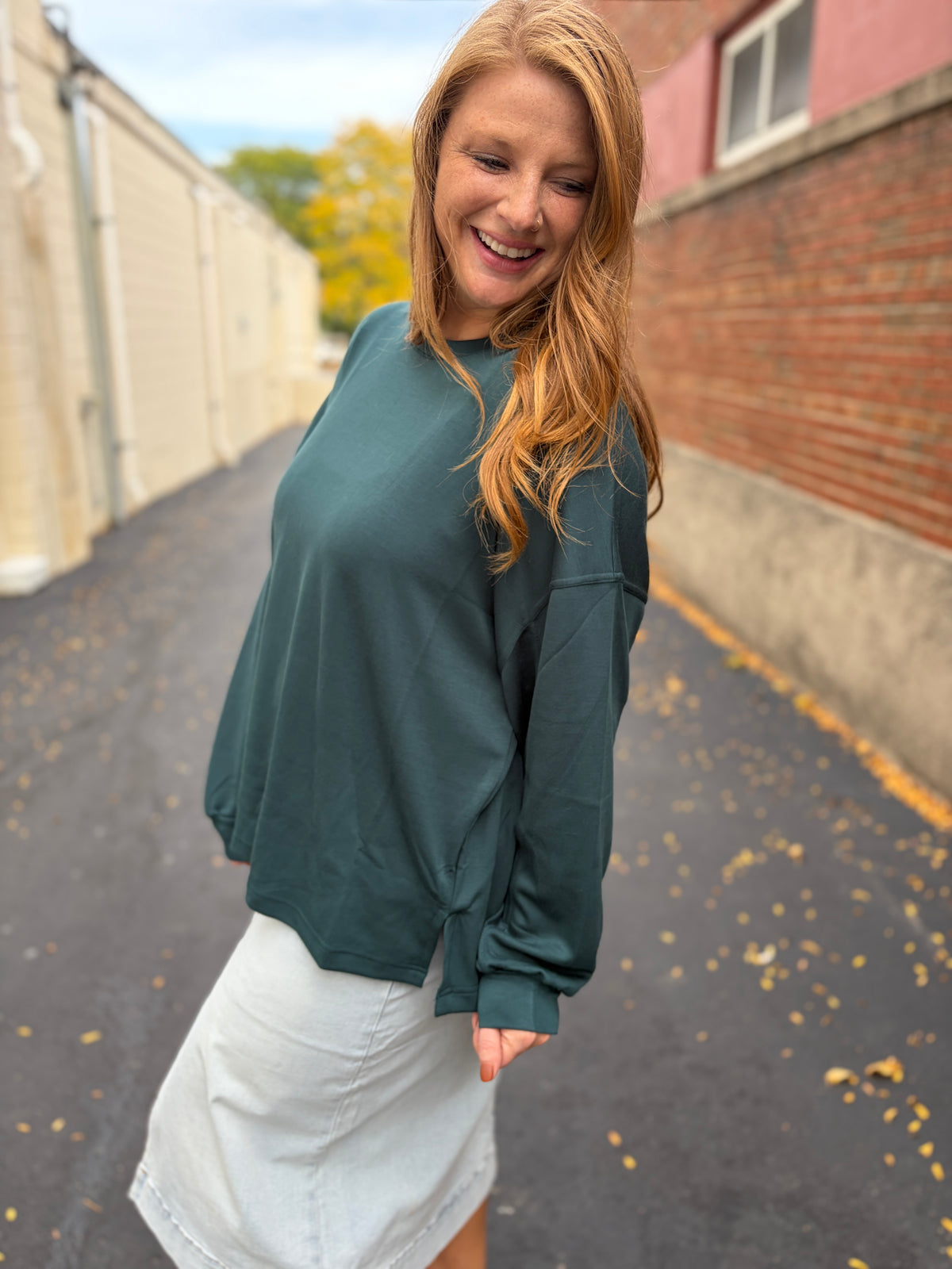 Deep Green Relaxed Top