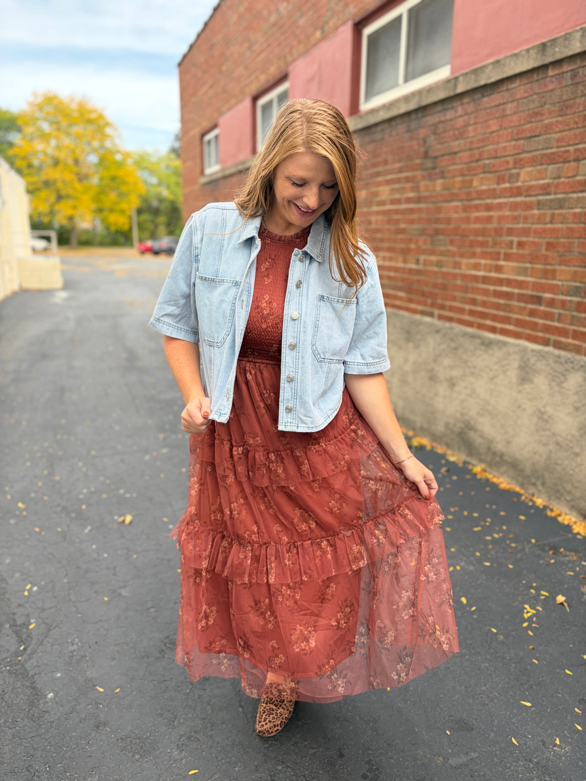 Cinnamon Bloom Midi Dress