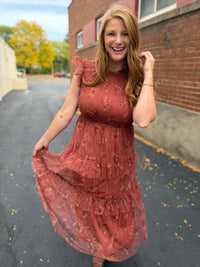 Cinnamon Bloom Midi Dress