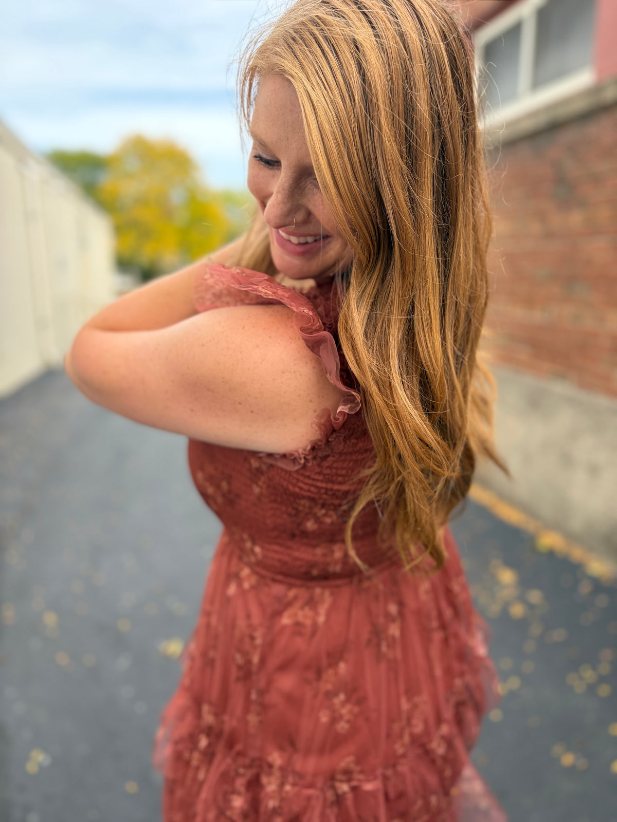 Cinnamon Bloom Midi Dress