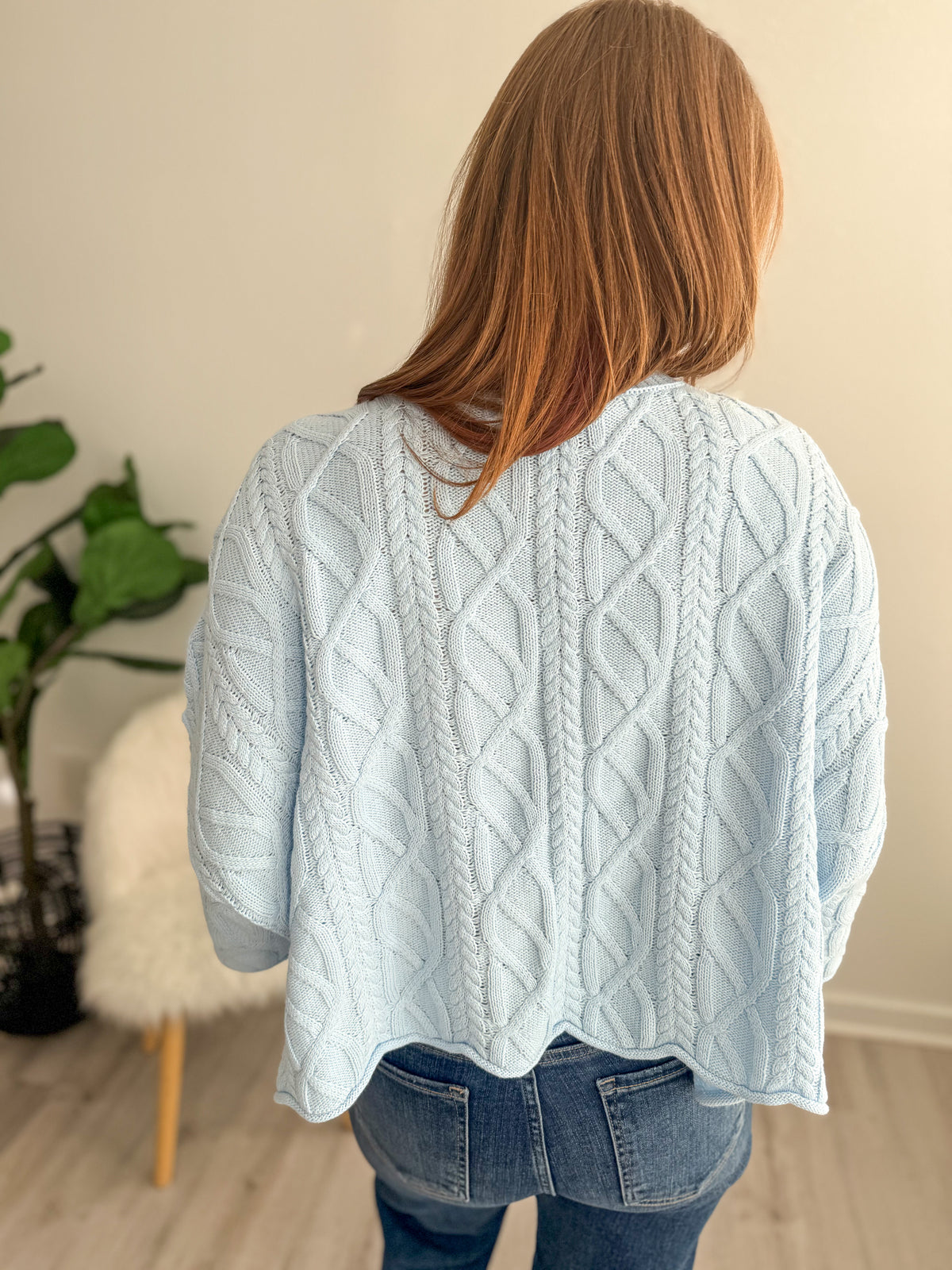 Robin Cable Knit Drape Sweater