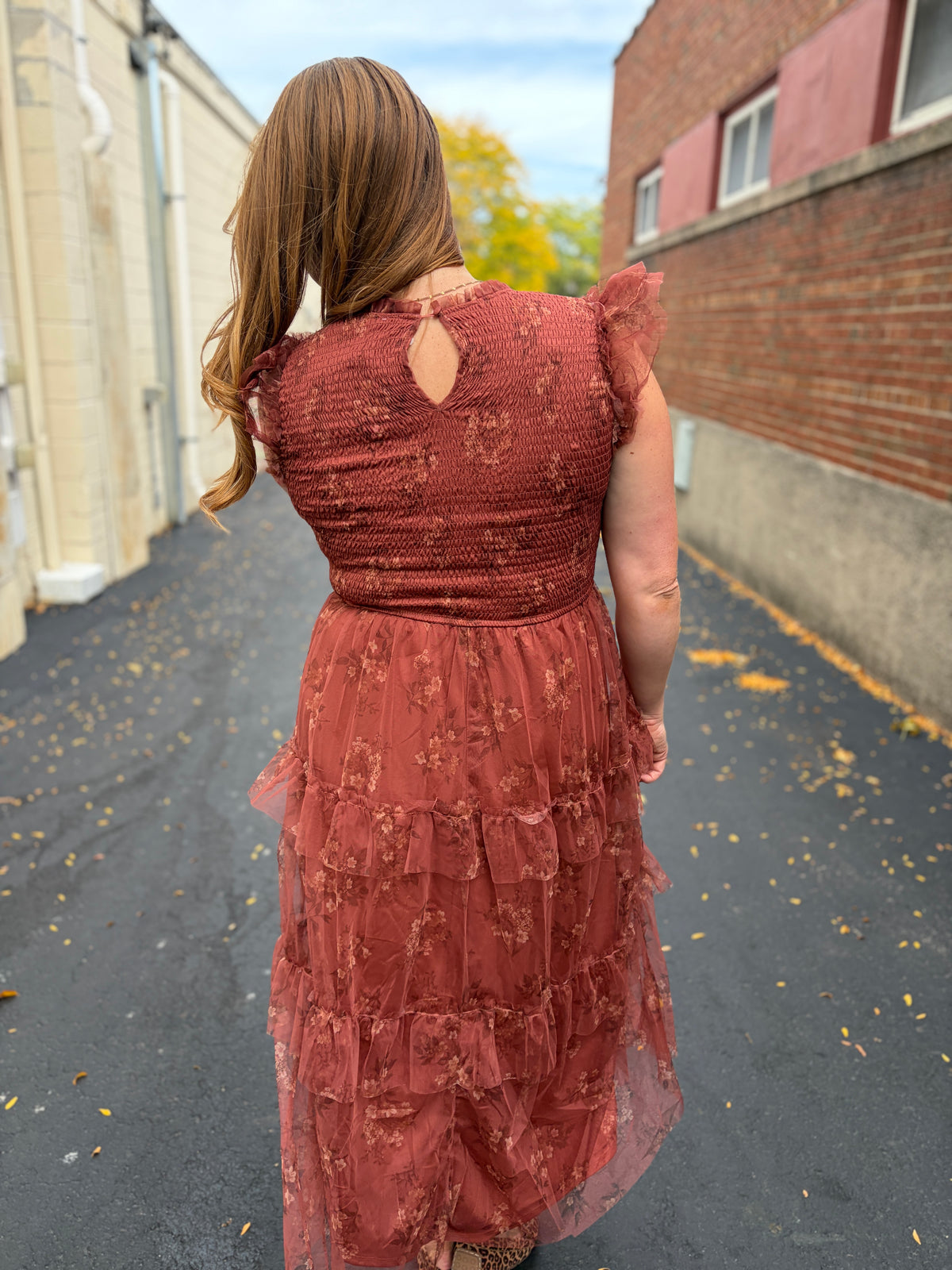Cinnamon Bloom Midi Dress