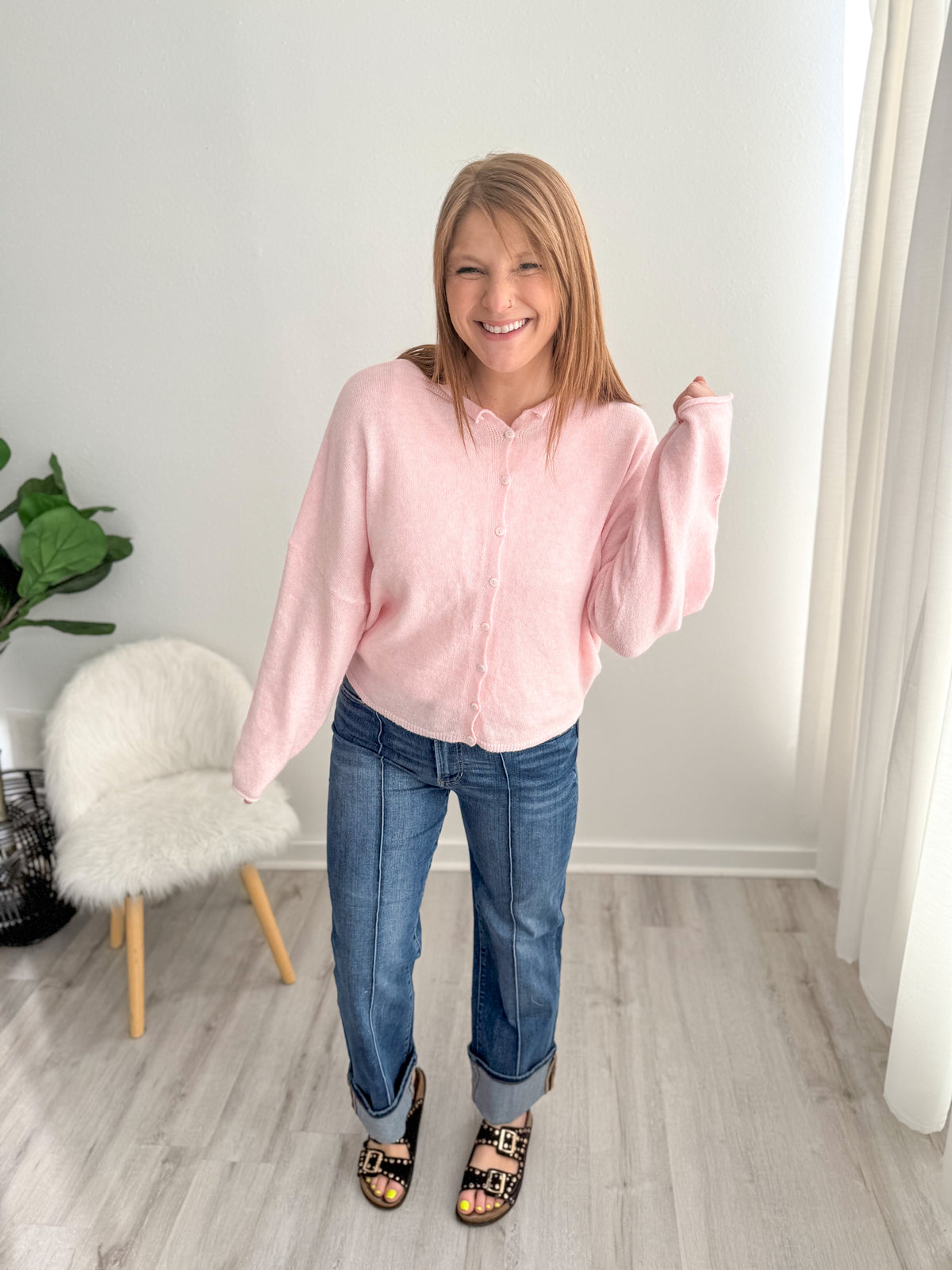 Risen High Rise Ankle Cuffed Jeans