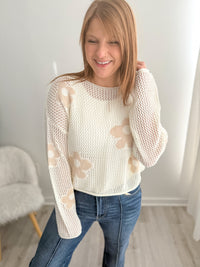Floral Knit Lightweight Sweater