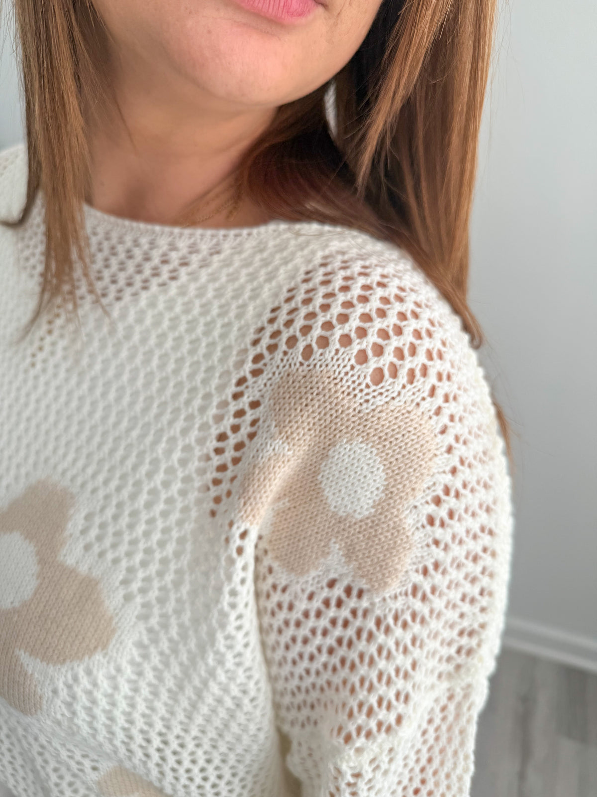 Floral Knit Lightweight Sweater