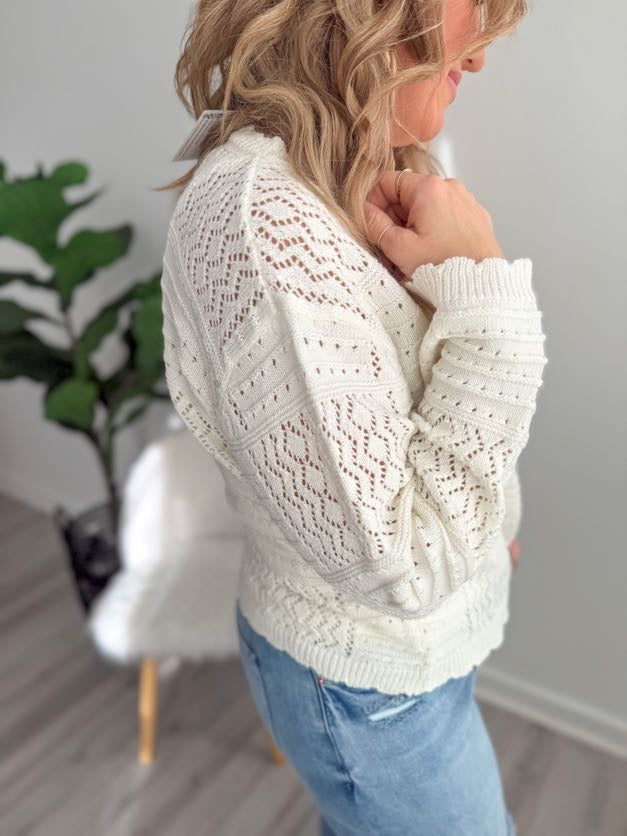 Textured Ivory Cardigan