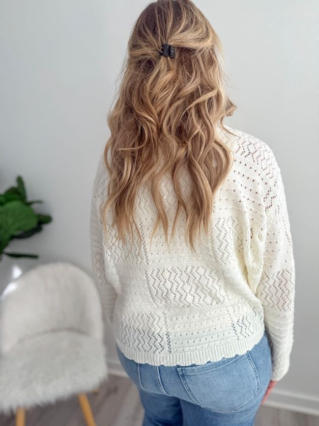 Textured Ivory Cardigan