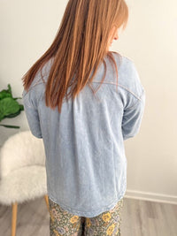 Acid Washed Button Up Shacket