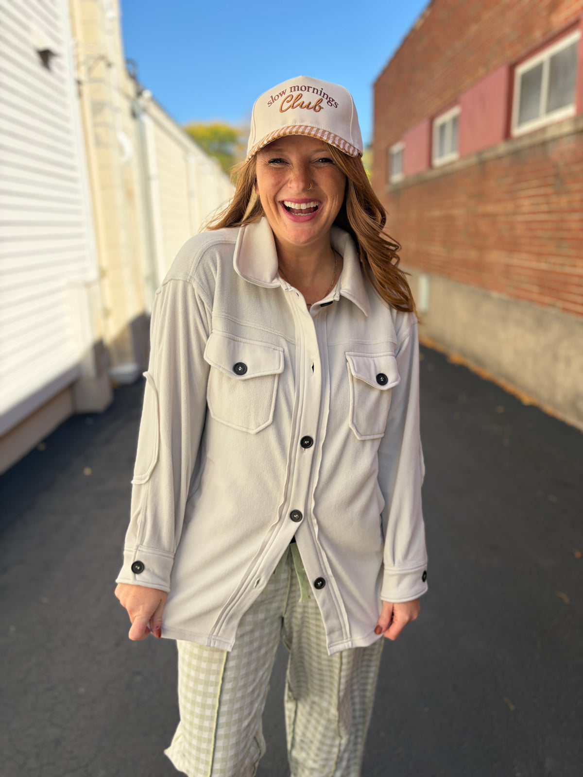 Cream Pocket Shacket