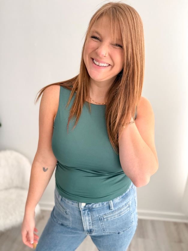 The Simplicity Sleeveless Top - Sage