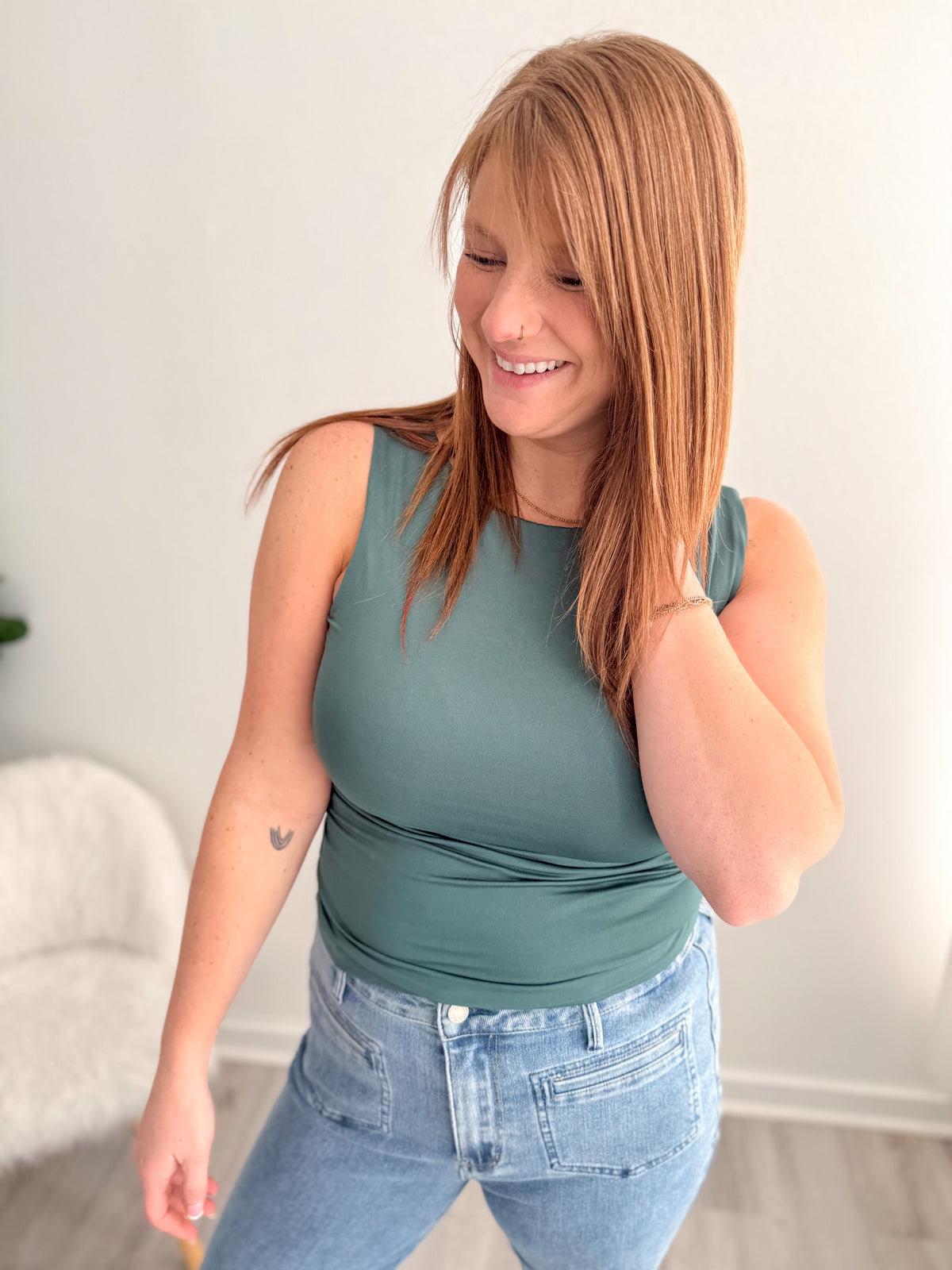 The Simplicity Sleeveless Top - Sage