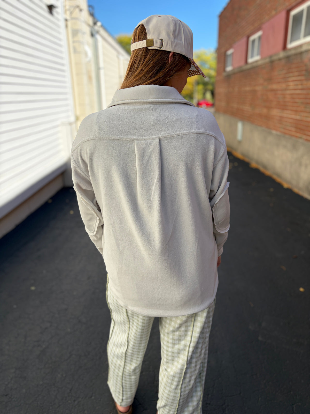 Cream Pocket Shacket