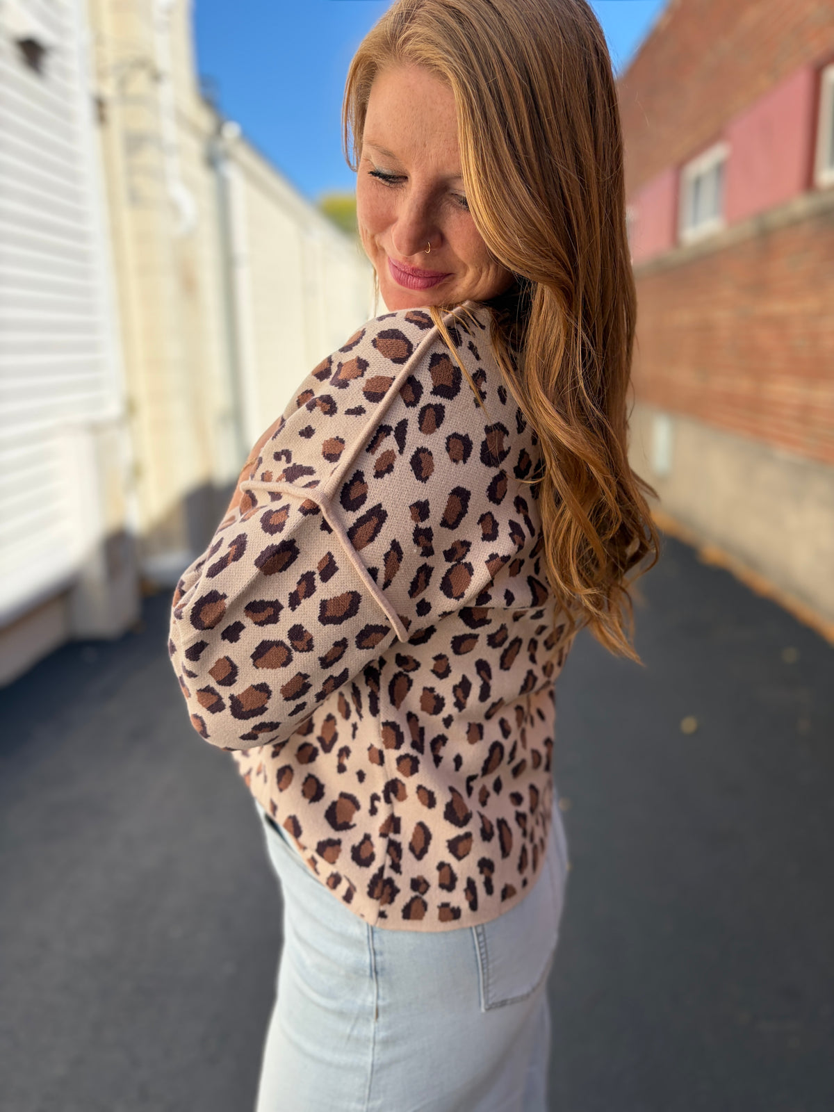 Leopard Mock Neck Sweater