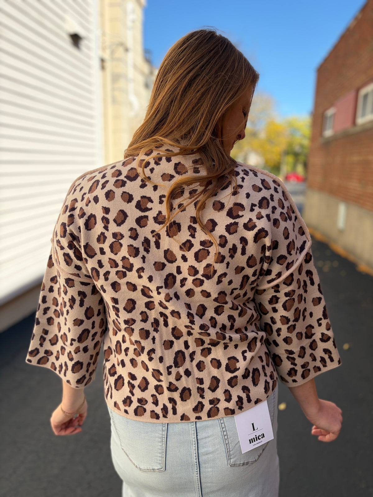 Leopard Mock Neck Sweater