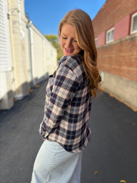 Navy Ridge Plaid Button Up