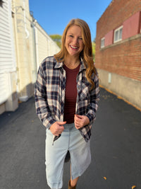 Navy Ridge Plaid Button Up